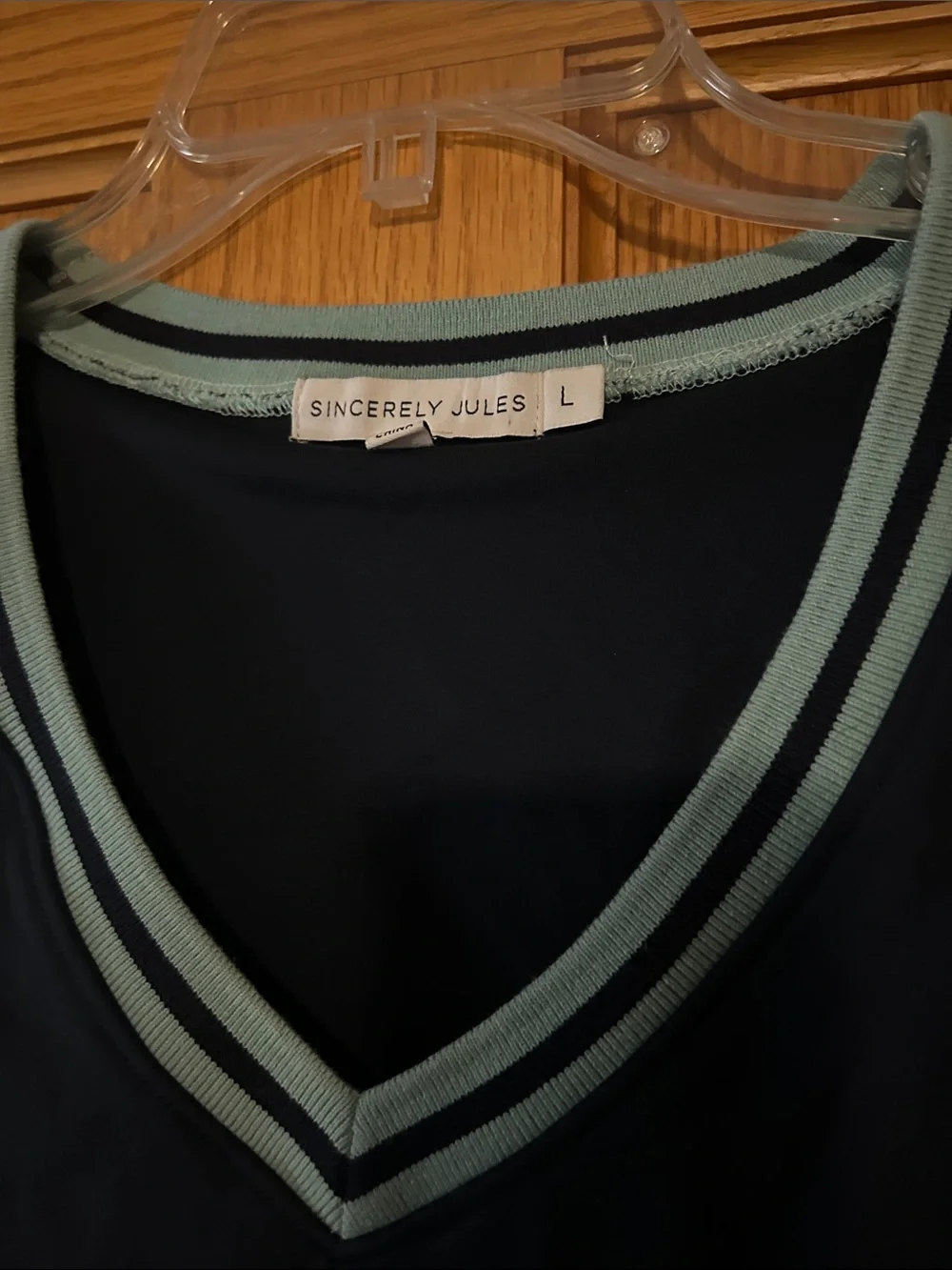 Sincerely Jules Navy Sporty V-Neck Athletic Dress Country Club Prep | Size Large